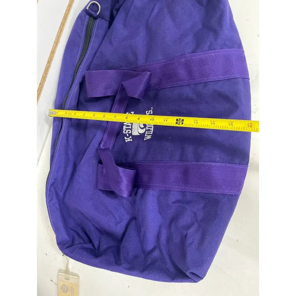 K-State wildcats embroidered purple duffel bag 24x16x10 w/ name tag and keychain